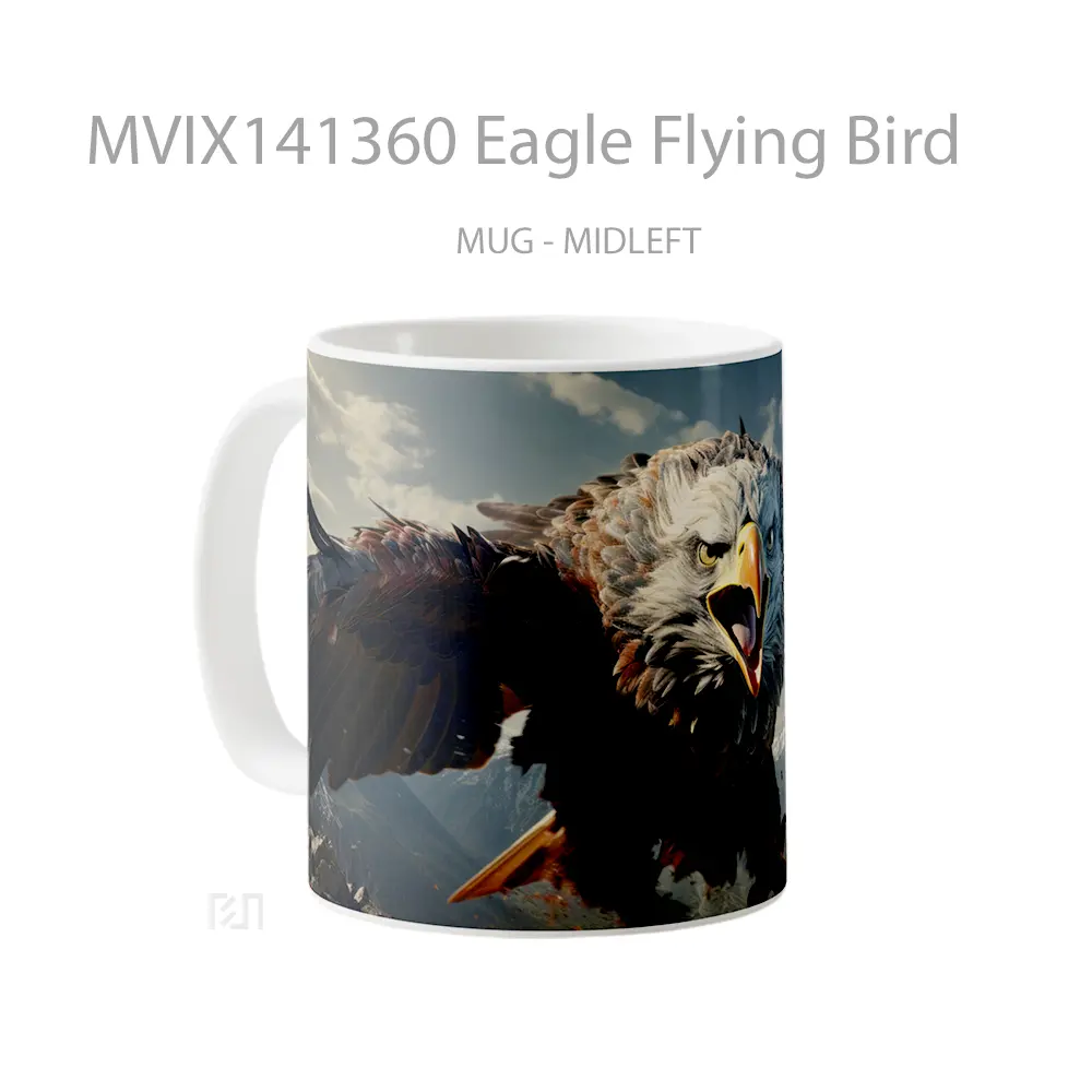 Mug Eagle Flying Bird Gelas Keramik Unik - All-side / Desain