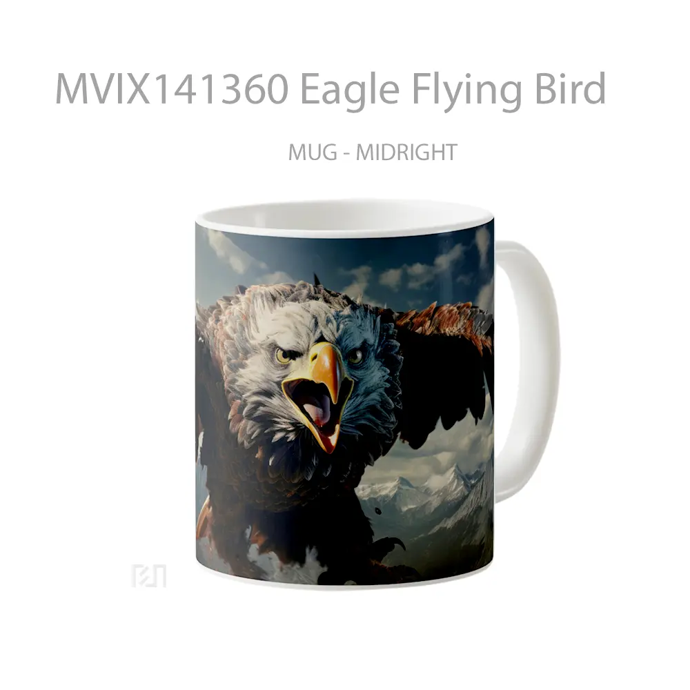 Mug Eagle Flying Bird Gelas Keramik Unik - All-side / Desain