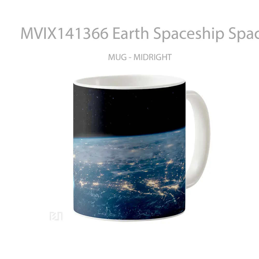 Mug Earth Spaceship Space Planet Sci Fi Gelas Keramik Unik - All-side / Desain