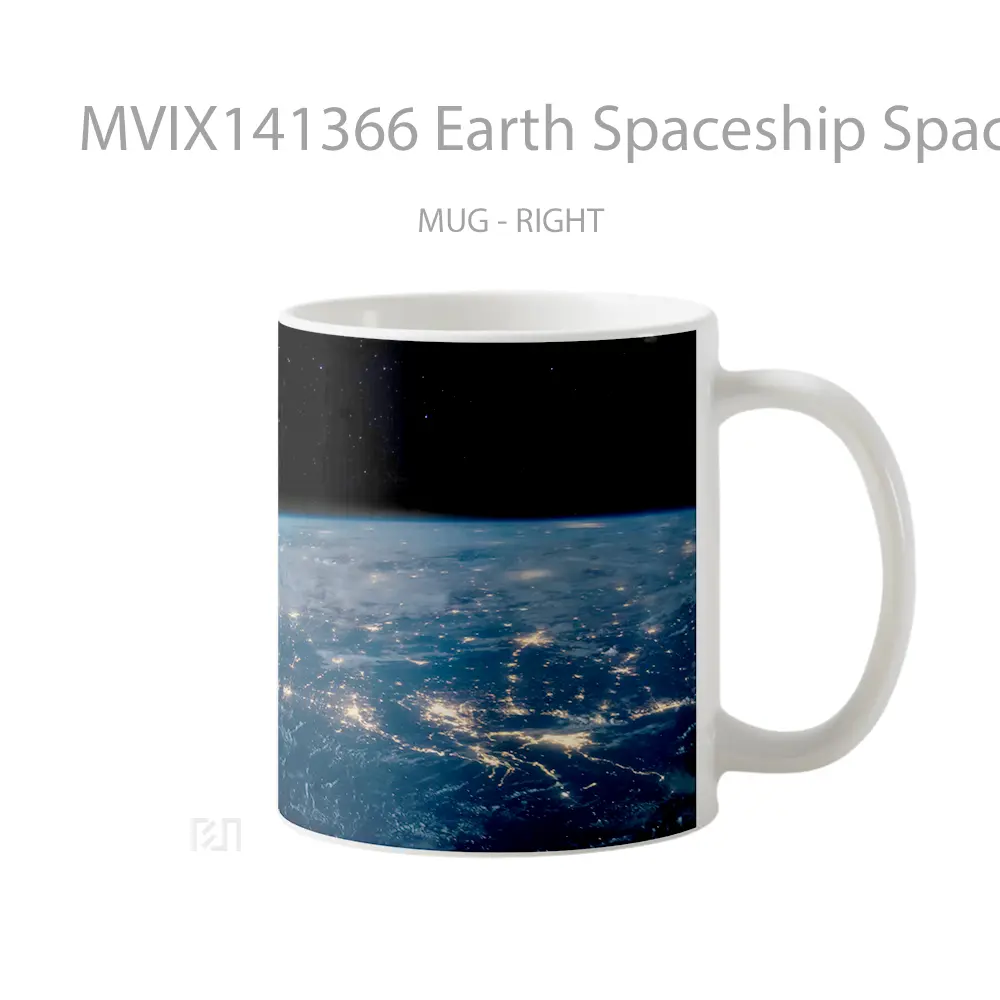 Mug Earth Spaceship Space Planet Sci Fi Gelas Keramik Unik - All-side / Desain