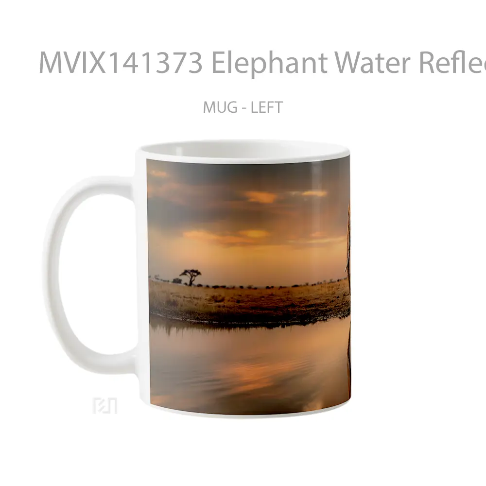 Mug Elephant Water Reflection Animal Gelas Hewan Lucu - All-side / Desain