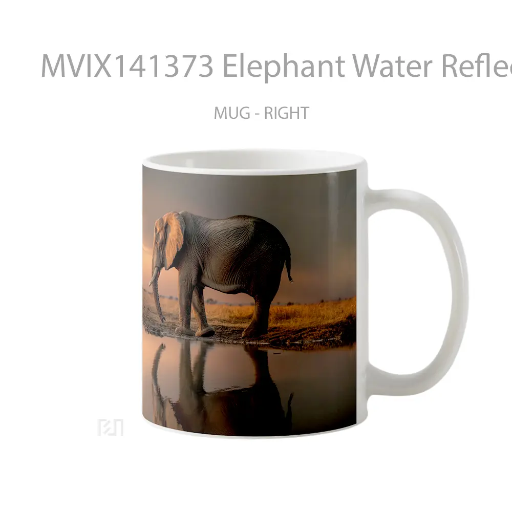 Mug Elephant Water Reflection Animal Gelas Hewan Lucu - All-side / Desain
