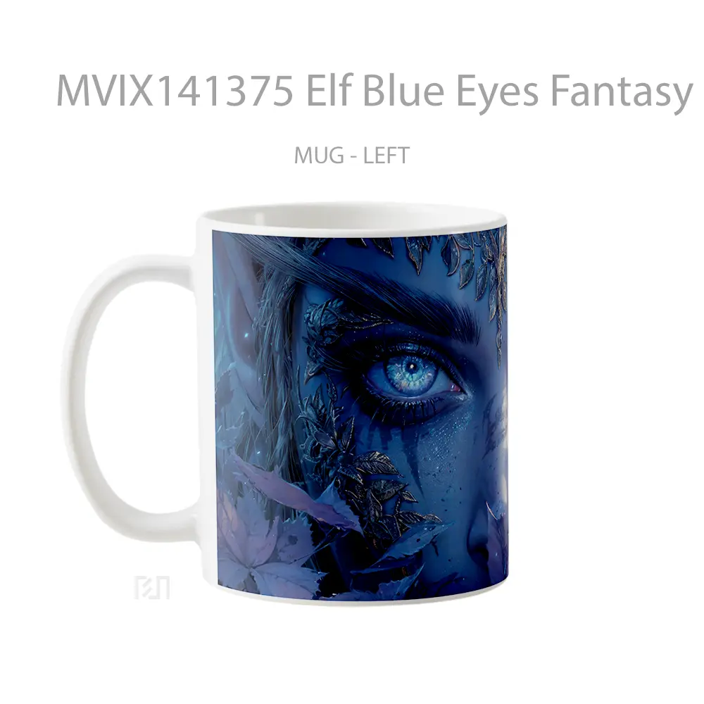 Mug Elf Blue Eyes Fantasy Gelas Keramik Unik - All-side / Desain