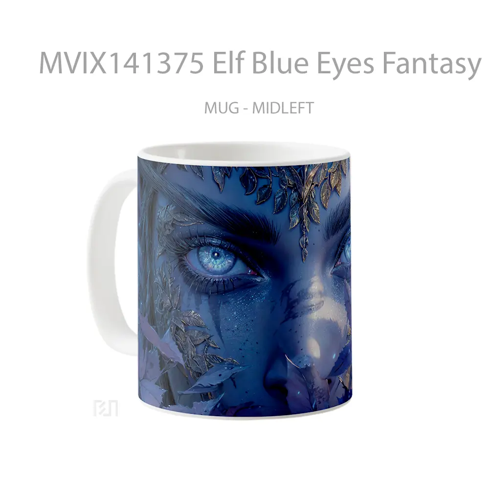 Mug Elf Blue Eyes Fantasy Gelas Keramik Unik - All-side / Desain