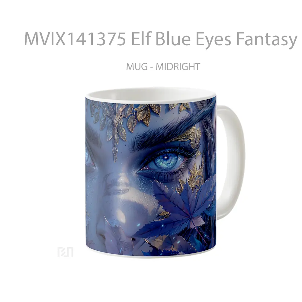 Mug Elf Blue Eyes Fantasy Gelas Keramik Unik - All-side / Desain