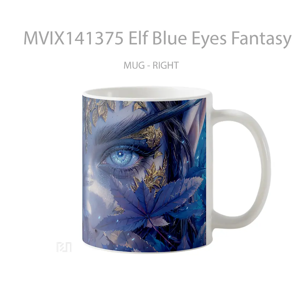 Mug Elf Blue Eyes Fantasy Gelas Keramik Unik - All-side / Desain