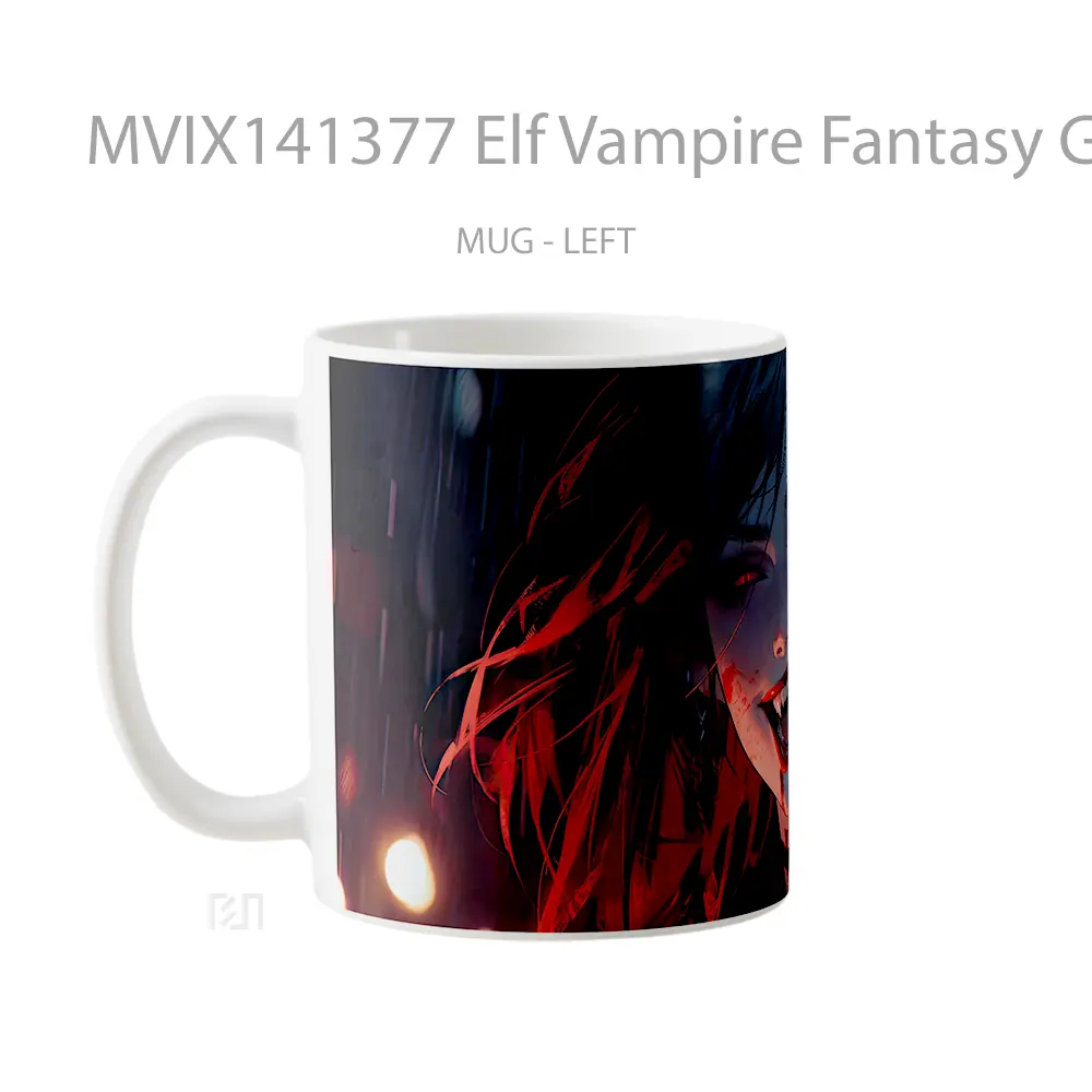 Mug Elf Vampire Fantasy Girl Gelas Keramik Unik - All-side / Desain