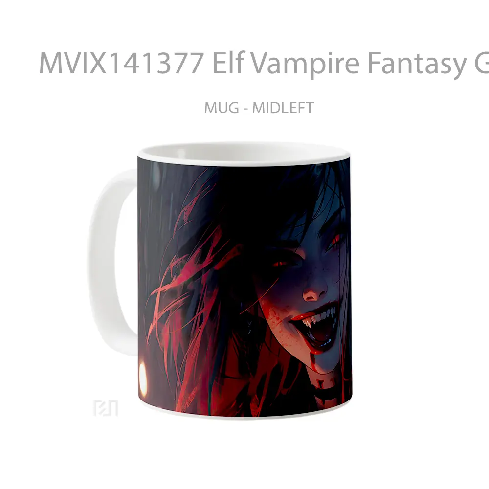 Mug Elf Vampire Fantasy Girl Gelas Keramik Unik - All-side / Desain