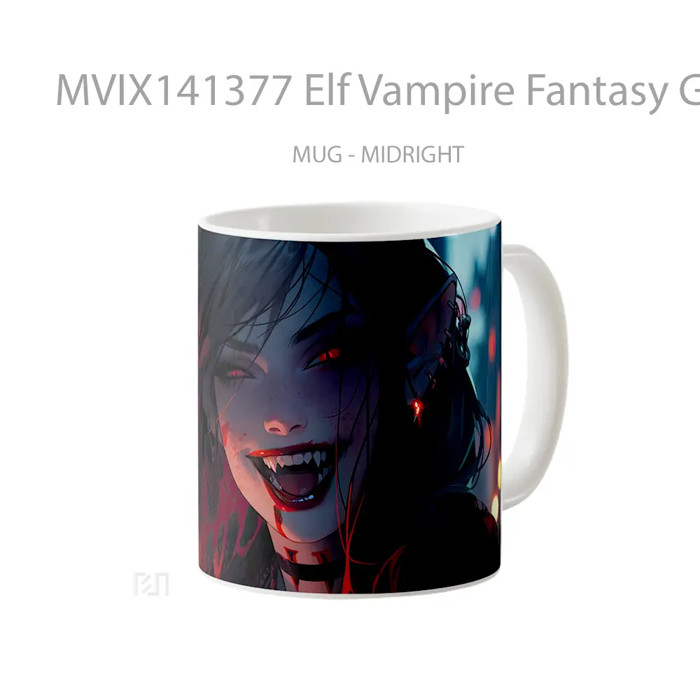 Mug Elf Vampire Fantasy Girl Gelas Keramik Unik - All-side / Desain