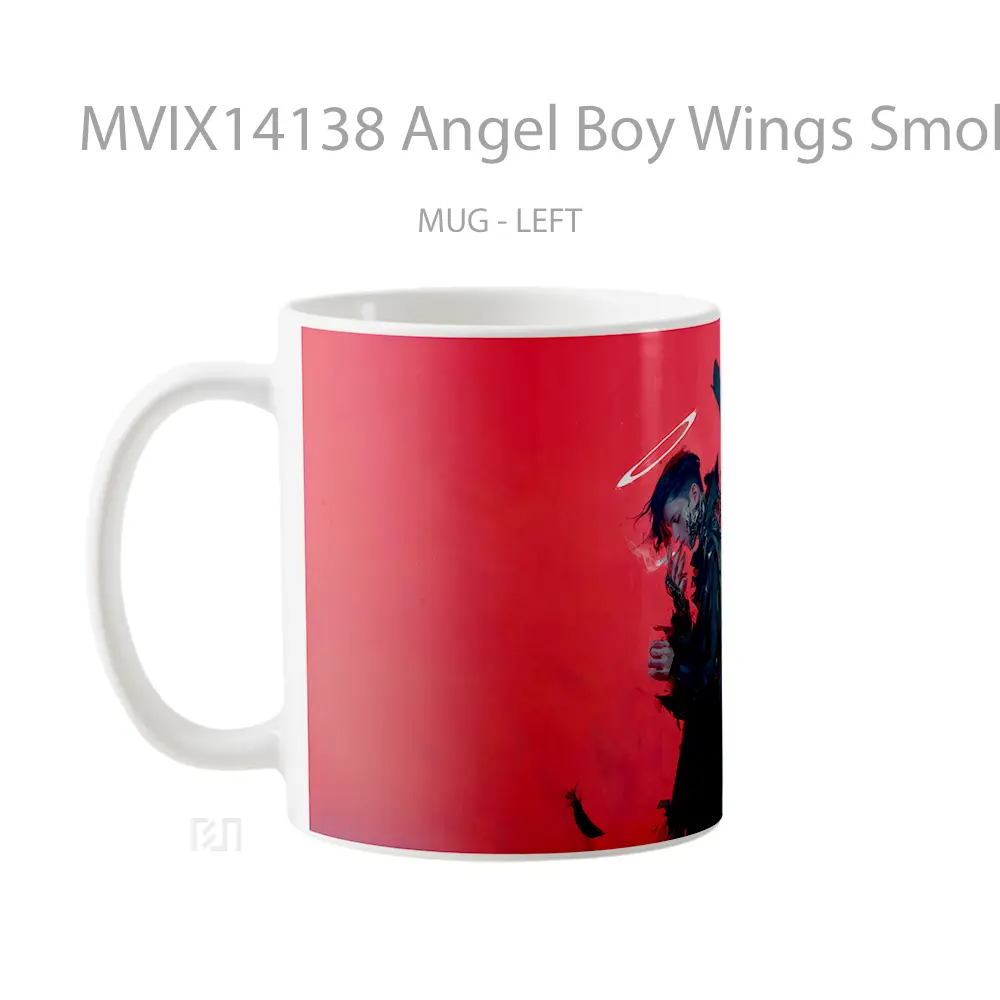 Mug Angel Boy Wings Smoking Anime Cangkir Anime - All-side / Desain