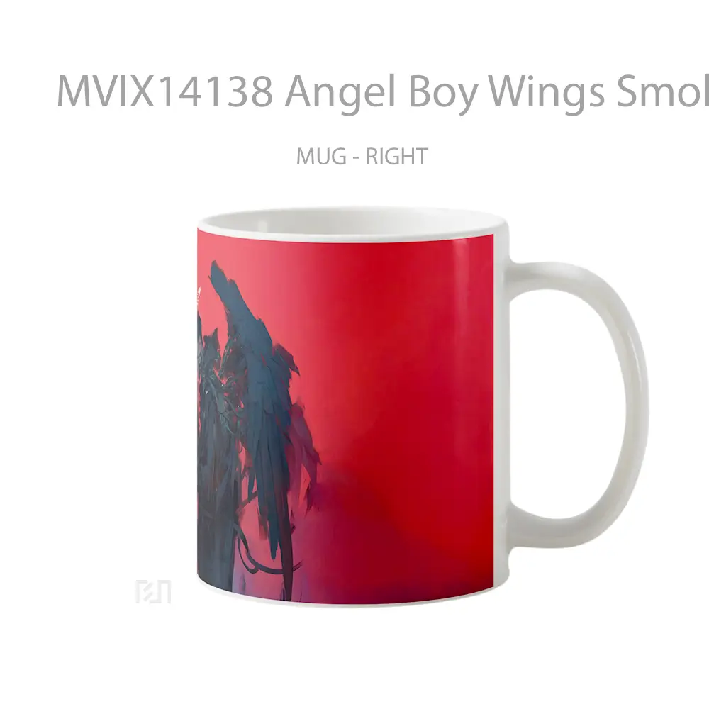 Mug Angel Boy Wings Smoking Anime Cangkir Anime - All-side / Desain
