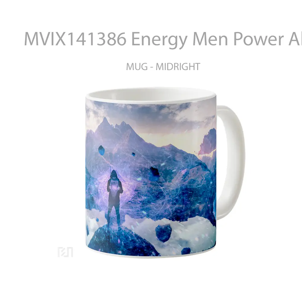 Mug Energy Men Power Alone Digital Art Gelas Keramik Unik - All-side / Desain