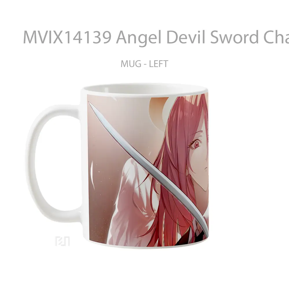 Mug Angel Devil Sword Chainsaw M Gelas Keramik Unik - All-side / Desain