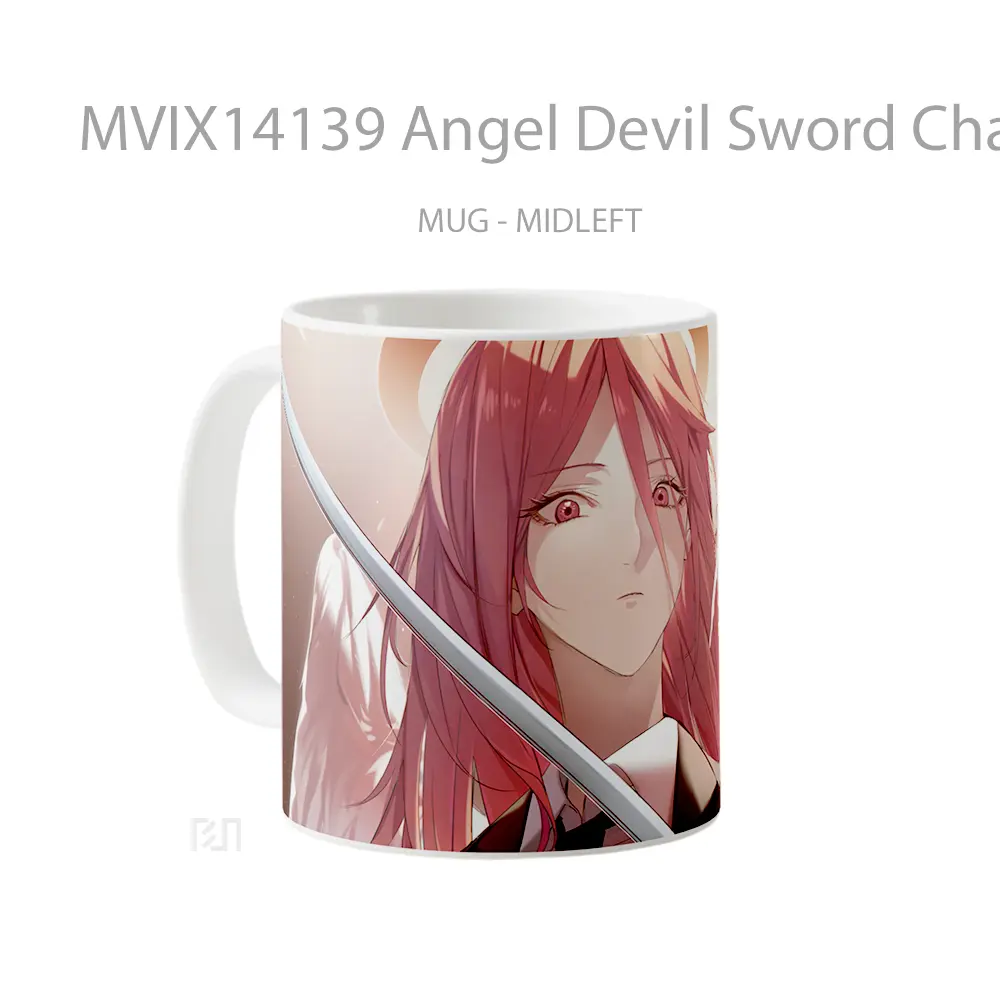 Mug Angel Devil Sword Chainsaw M Gelas Keramik Unik - All-side / Desain