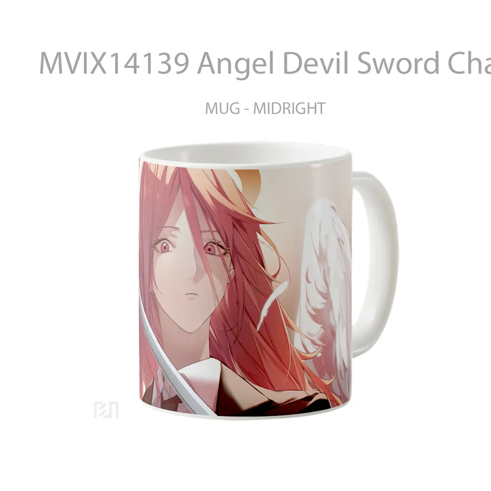 Mug Angel Devil Sword Chainsaw M Gelas Keramik Unik - All-side / Desain
