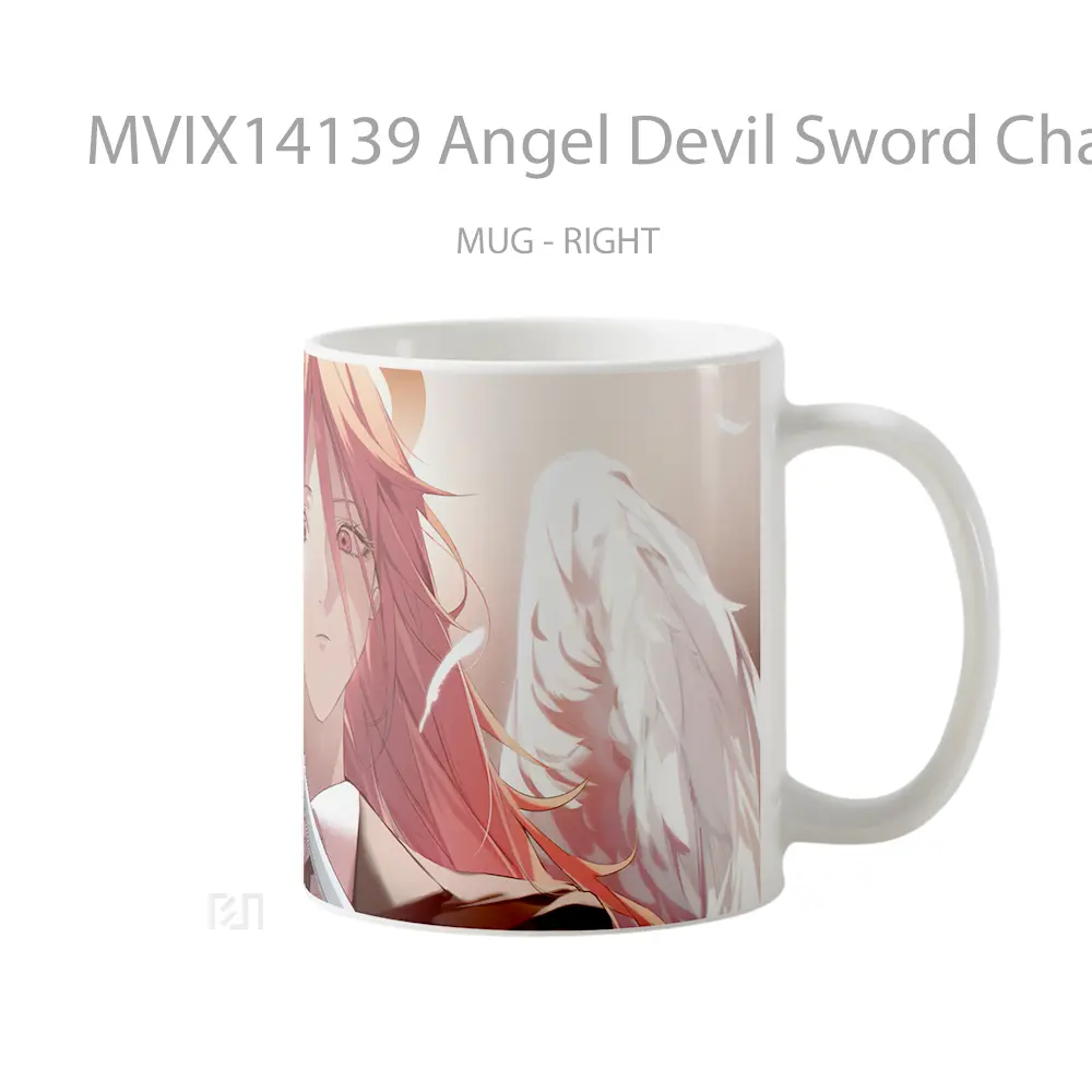 Mug Angel Devil Sword Chainsaw M Gelas Keramik Unik - All-side / Desain