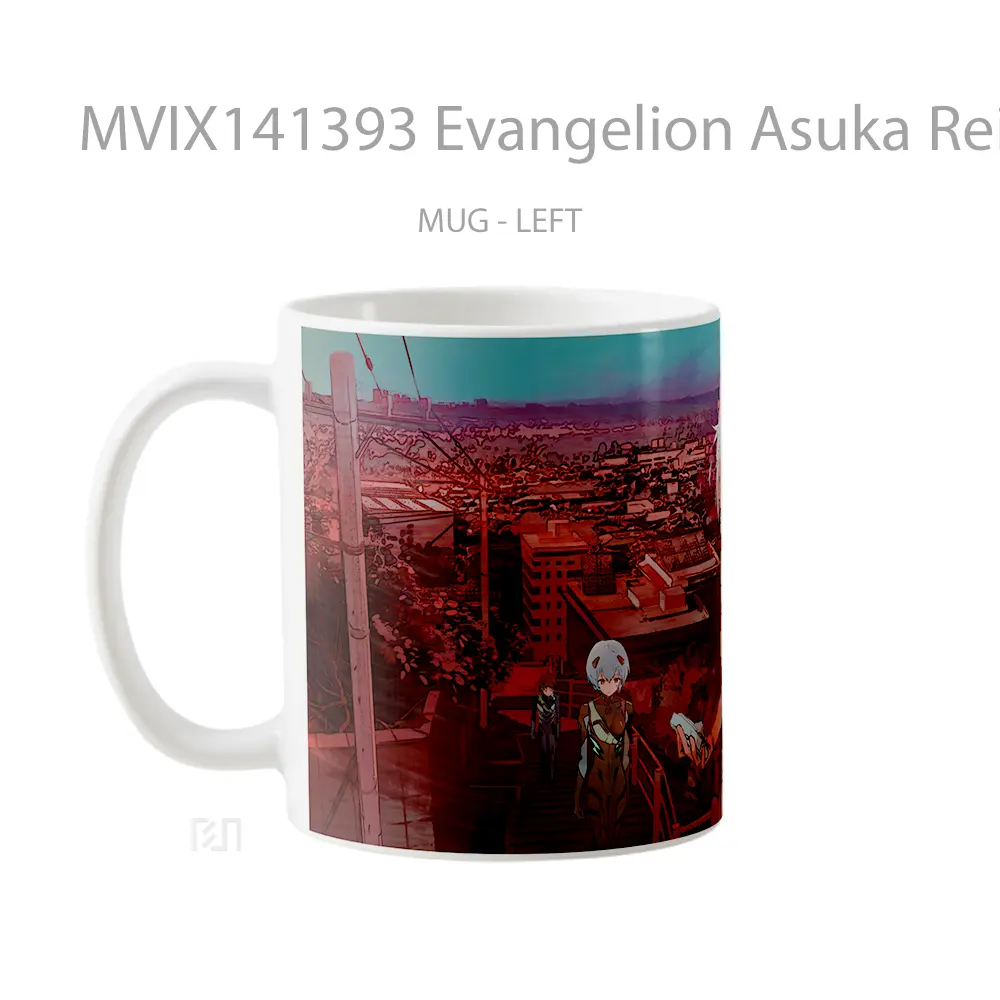 Mug Evangelion Asuka Rei Shinj Gelas Hewan Lucu - All-side / Desain
