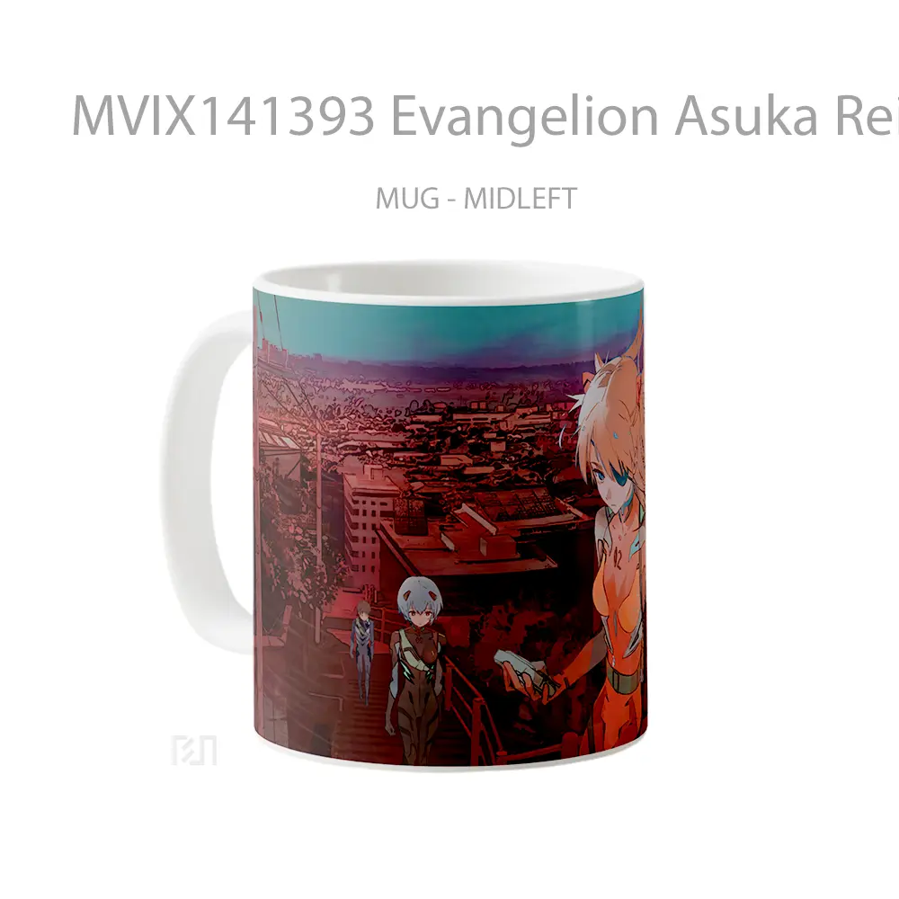 Mug Evangelion Asuka Rei Shinj Gelas Hewan Lucu - All-side / Desain
