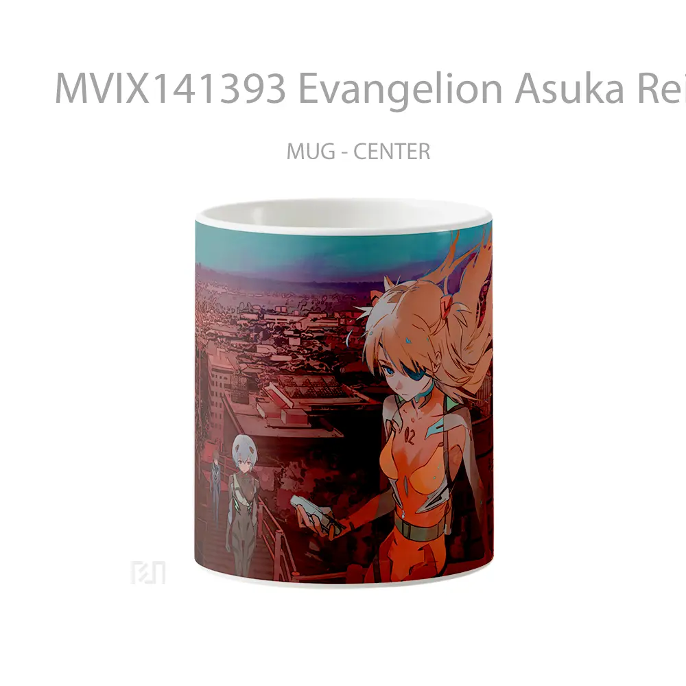 Mug Evangelion Asuka Rei Shinj Gelas Hewan Lucu