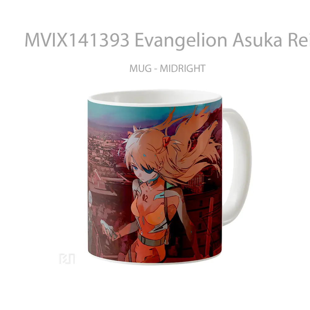 Mug Evangelion Asuka Rei Shinj Gelas Hewan Lucu - All-side / Desain