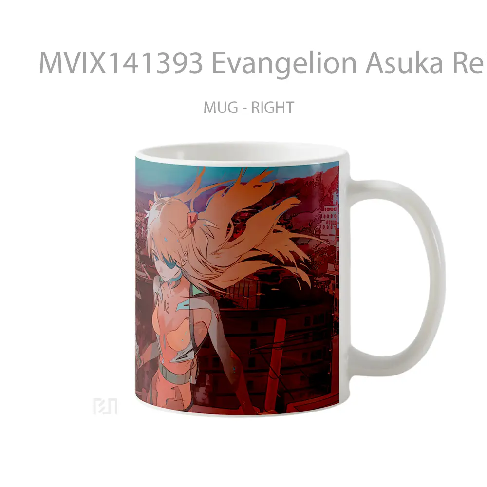 Mug Evangelion Asuka Rei Shinj Gelas Hewan Lucu - All-side / Desain