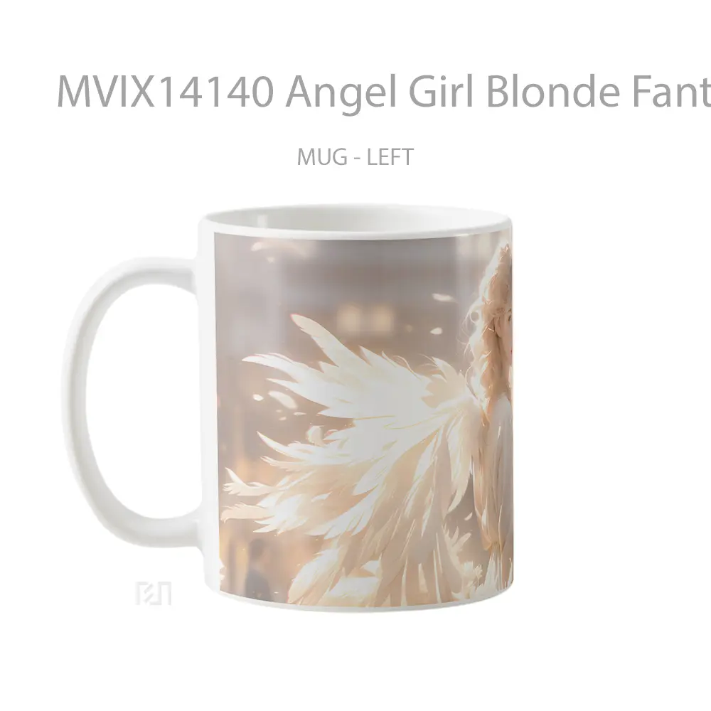 Mug Angel Girl Blonde Fantasy Gelas Keramik Unik - All-side / Desain