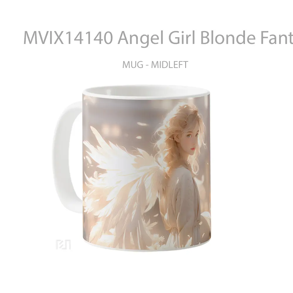 Mug Angel Girl Blonde Fantasy Gelas Keramik Unik - All-side / Desain