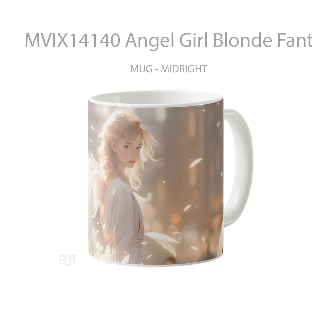 Mug Angel Girl Blonde Fantasy Gelas Keramik Unik - All-side / Desain
