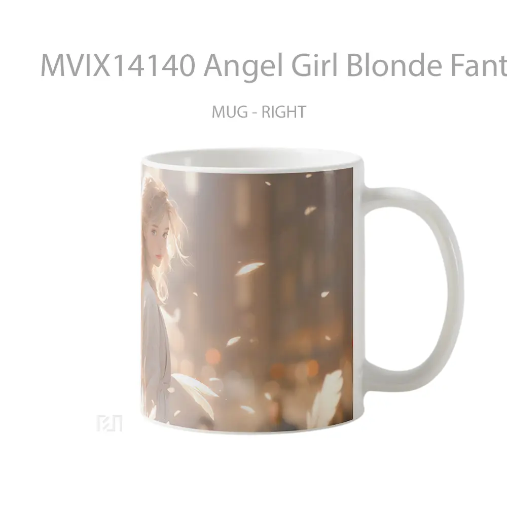 Mug Angel Girl Blonde Fantasy Gelas Keramik Unik - All-side / Desain