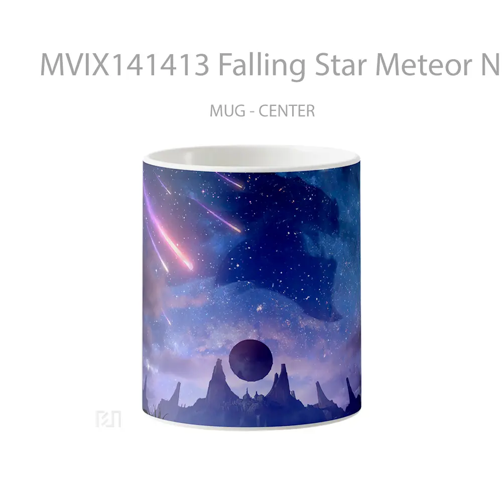 Mug Falling Star Meteor Night Sky Stars Scenery Gelas Pemandangan Alam