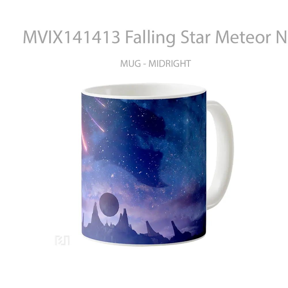 Mug Falling Star Meteor Night Sky Stars Scenery Gelas Pemandangan Alam - All-side / Desain