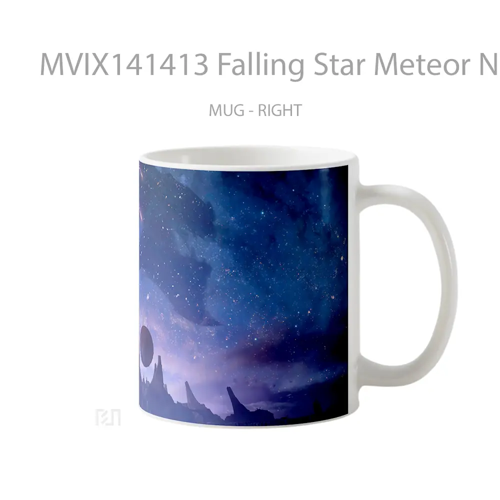 Mug Falling Star Meteor Night Sky Stars Scenery Gelas Pemandangan Alam - All-side / Desain