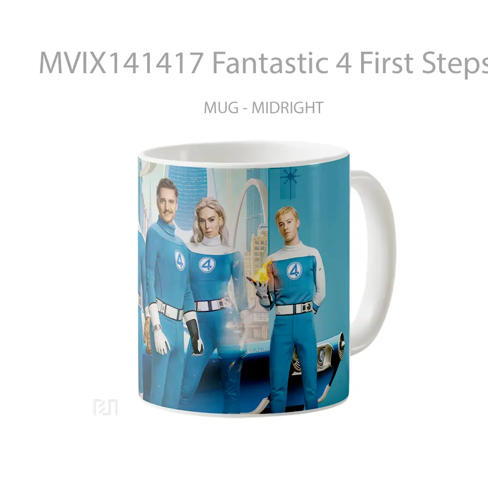 Mug Fantastic 4 First Steps Movie Poster Gelas Keramik Unik - All-side / Desain