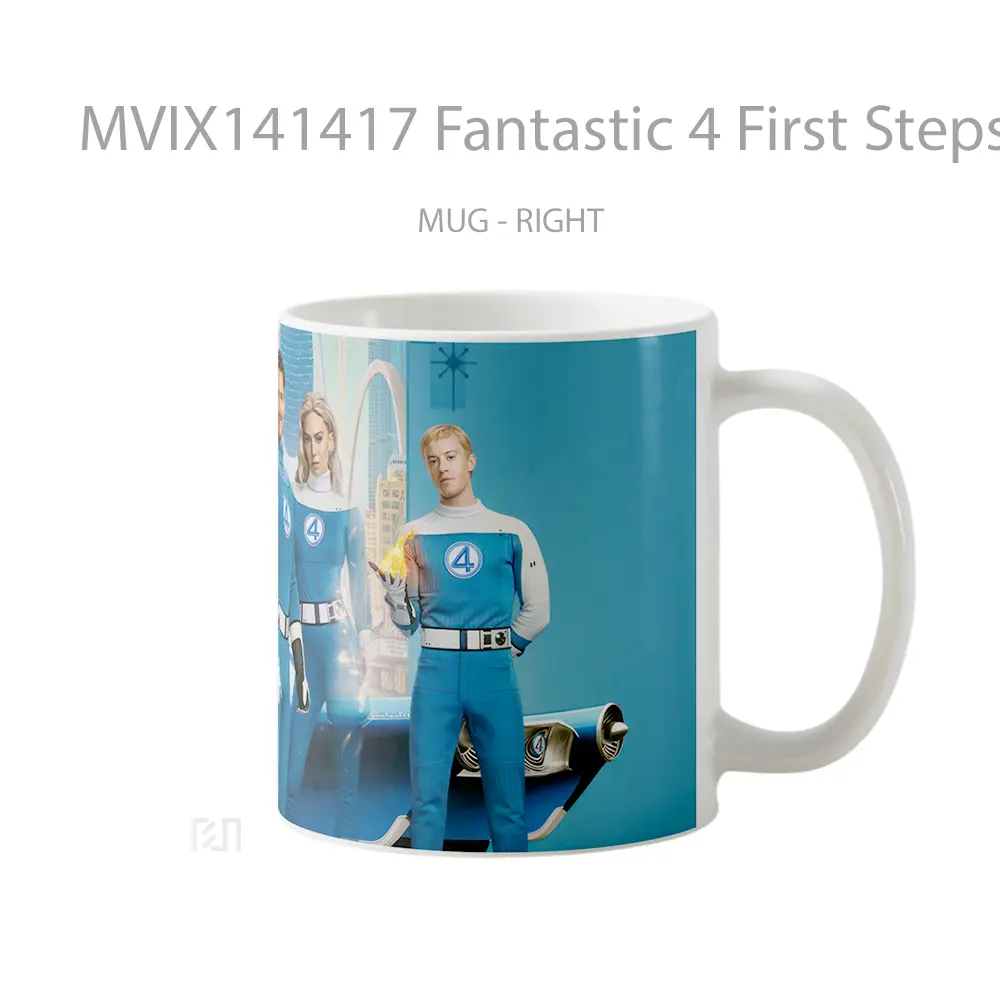 Mug Fantastic 4 First Steps Movie Poster Gelas Keramik Unik - All-side / Desain