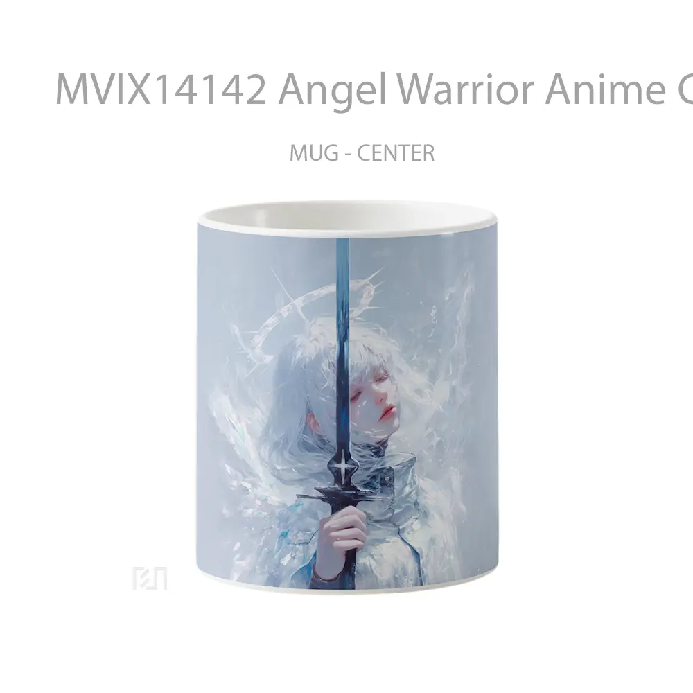 Mug Angel Warrior Anime Girl Sword Cangkir Anime