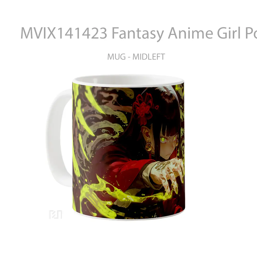 Mug Fantasy Anime Girl Power Cangkir Anime - All-side / Desain