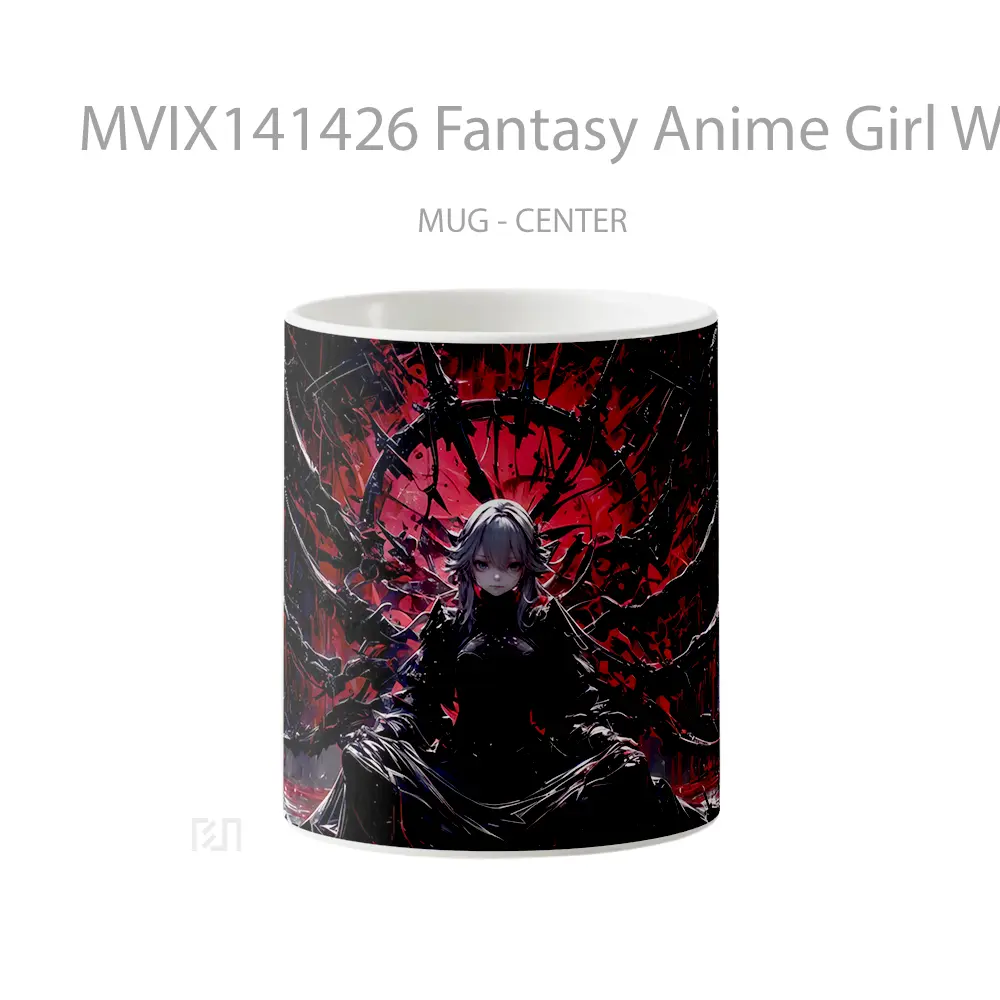 Mug Fantasy Anime Girl Warrior Cangkir Anime