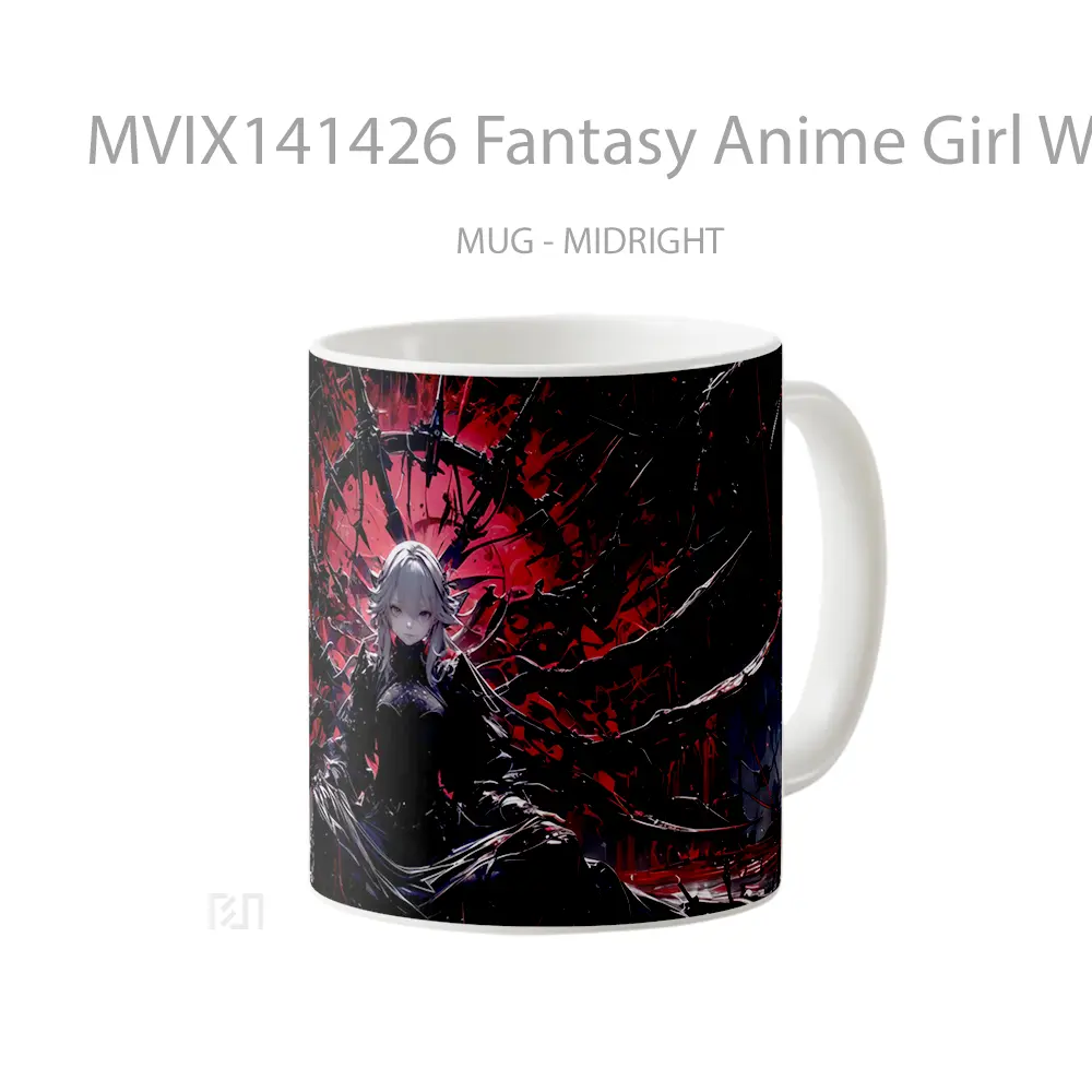 Mug Fantasy Anime Girl Warrior Cangkir Anime - All-side / Desain