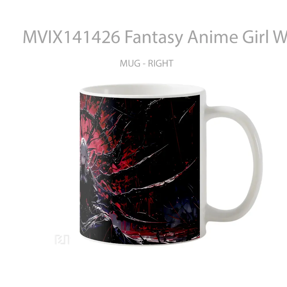 Mug Fantasy Anime Girl Warrior Cangkir Anime - All-side / Desain