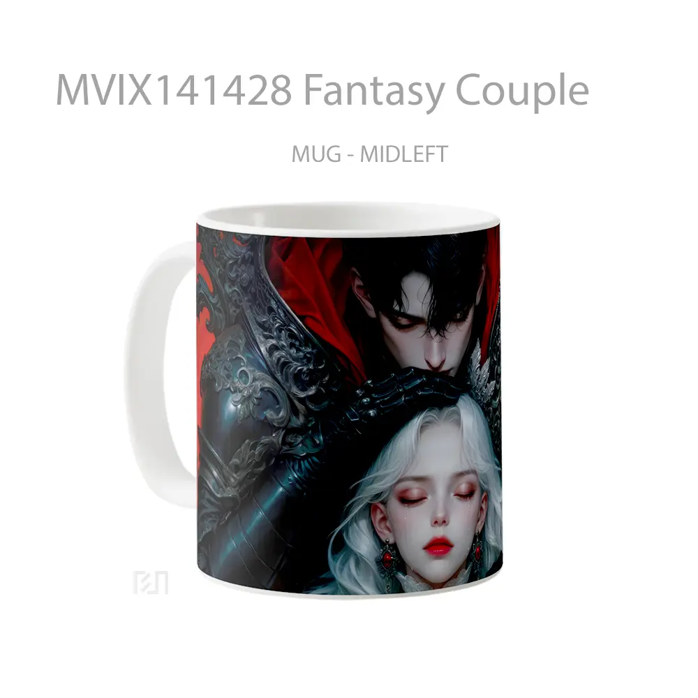 Mug Fantasy Couple Gelas Keramik Unik - All-side / Desain
