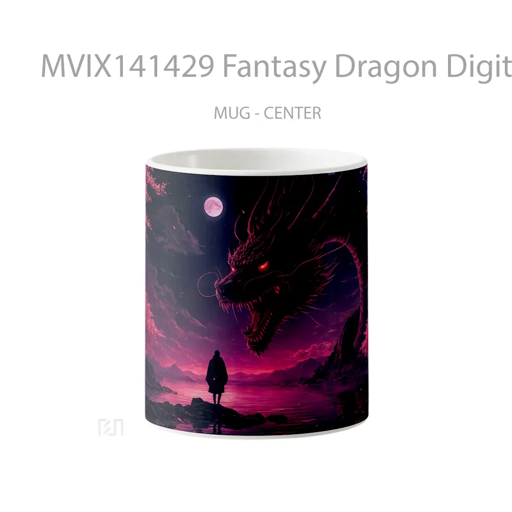 Mug Fantasy Dragon Digital Art Gelas Keramik Unik