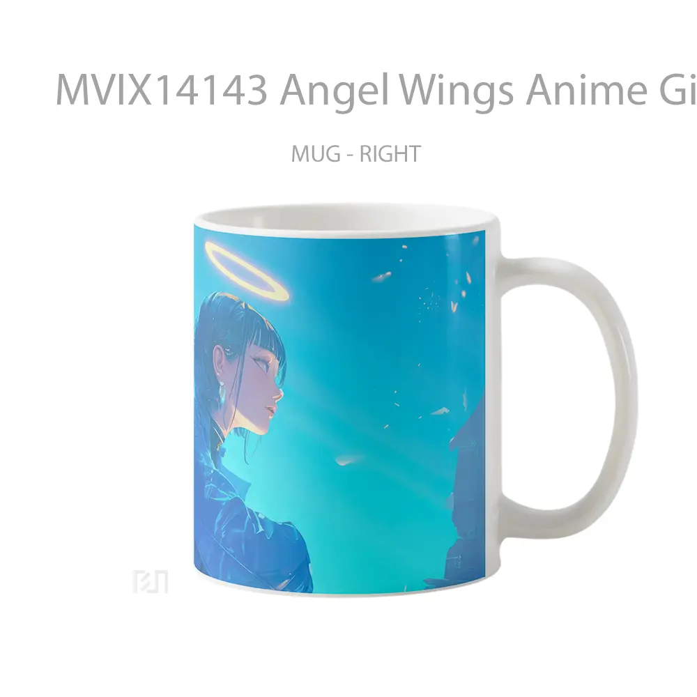 Mug Angel Wings Anime Girl Cangkir Anime - All-side / Desain