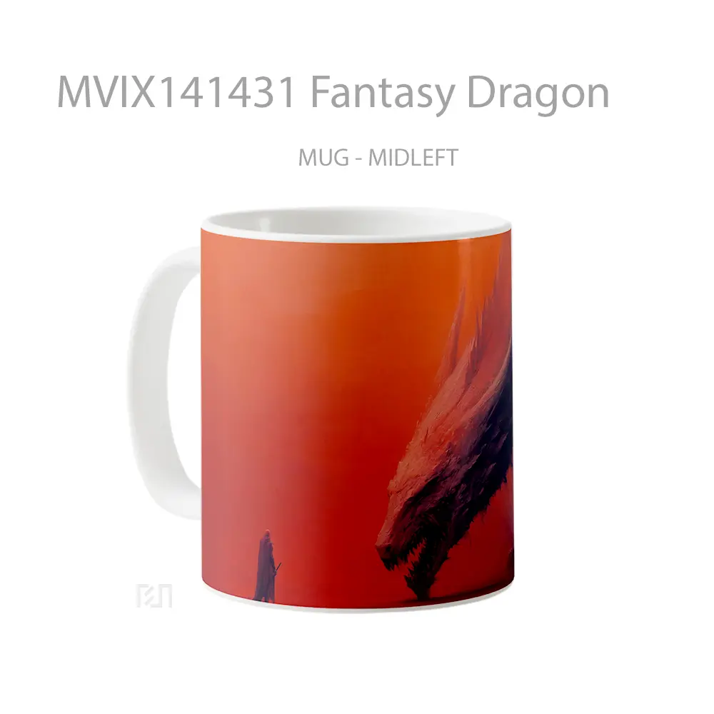 Mug Fantasy Dragon Gelas Keramik Unik - All-side / Desain