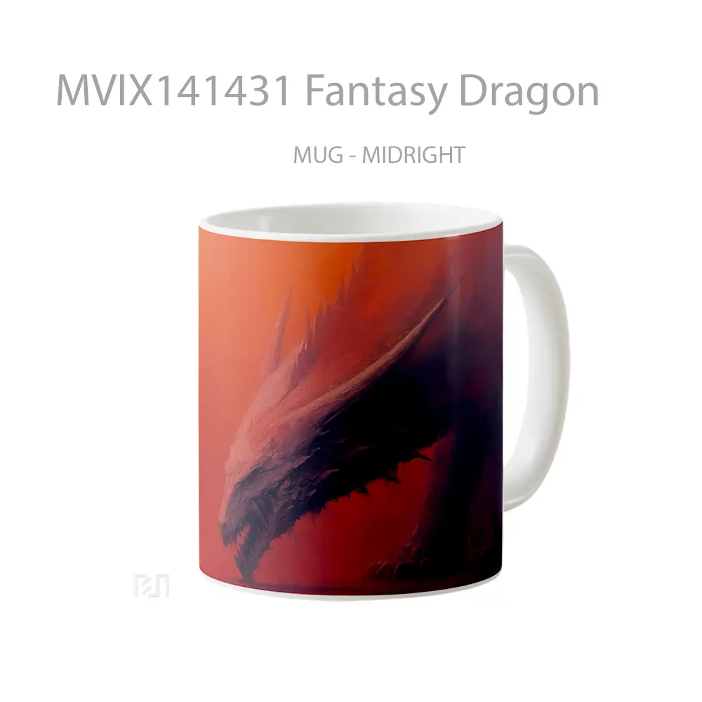 Mug Fantasy Dragon Gelas Keramik Unik - All-side / Desain