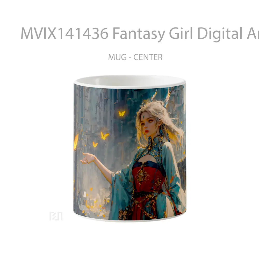 Mug Fantasy Girl Digital Art Gelas Keramik Unik