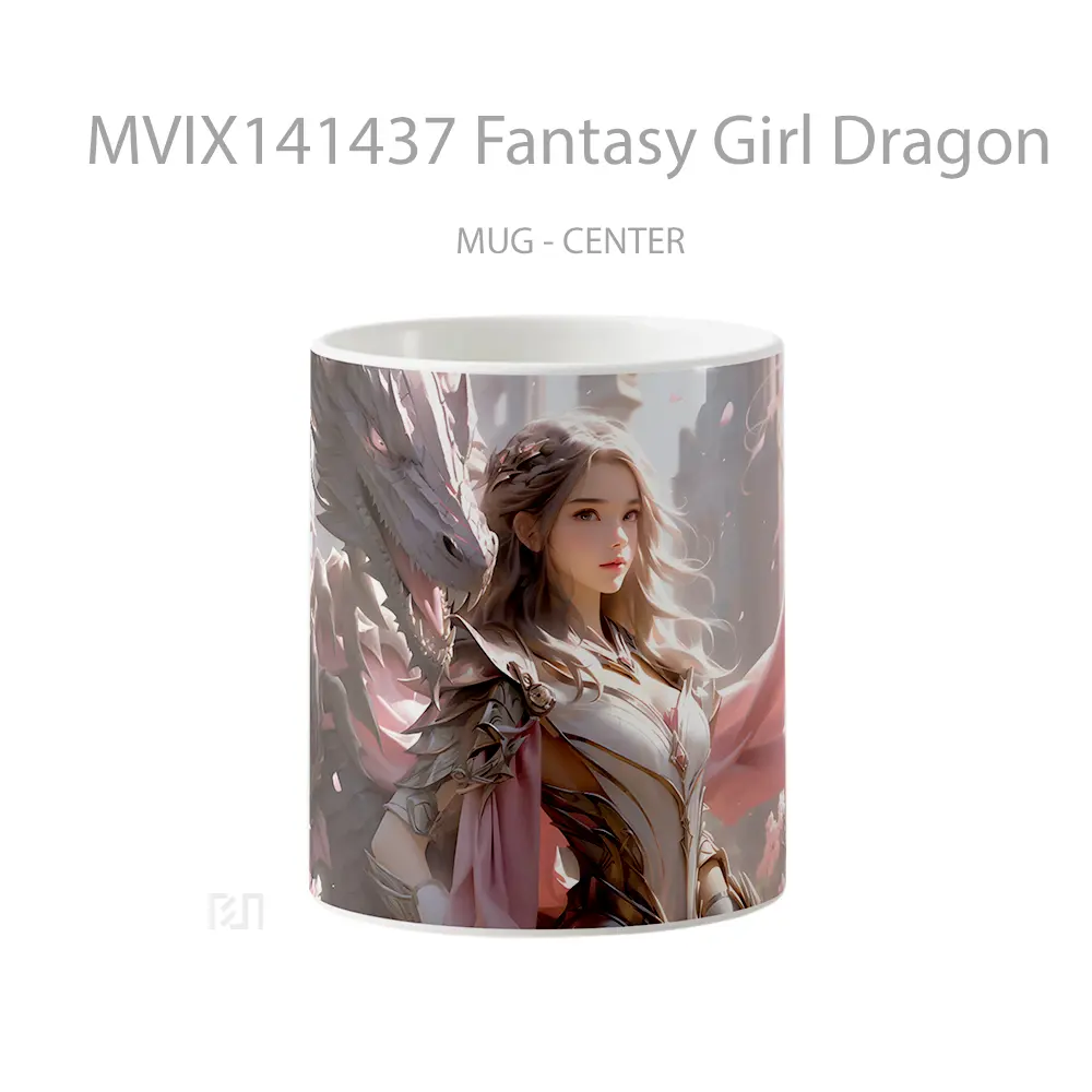 Mug Fantasy Girl Dragon Gelas Keramik Unik