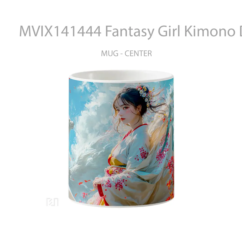 Mug Fantasy Girl Kimono Dragon Gelas Keramik Unik