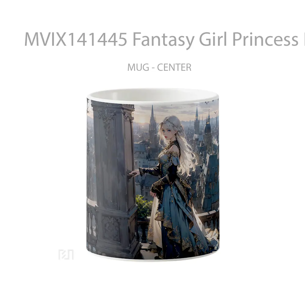 Mug Fantasy Girl Princess Digital Art Gelas Keramik Unik