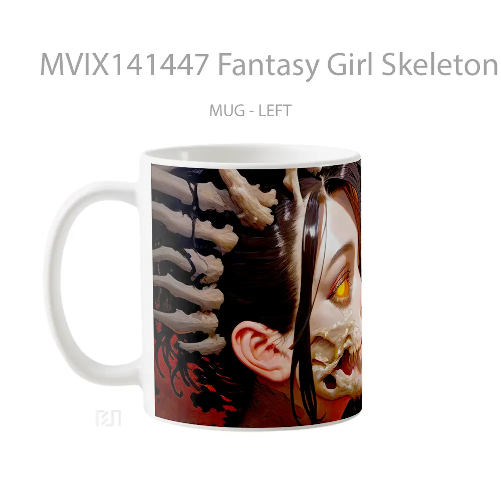 Mug Fantasy Girl Skeleton Gelas Keramik Unik - All-side / Desain
