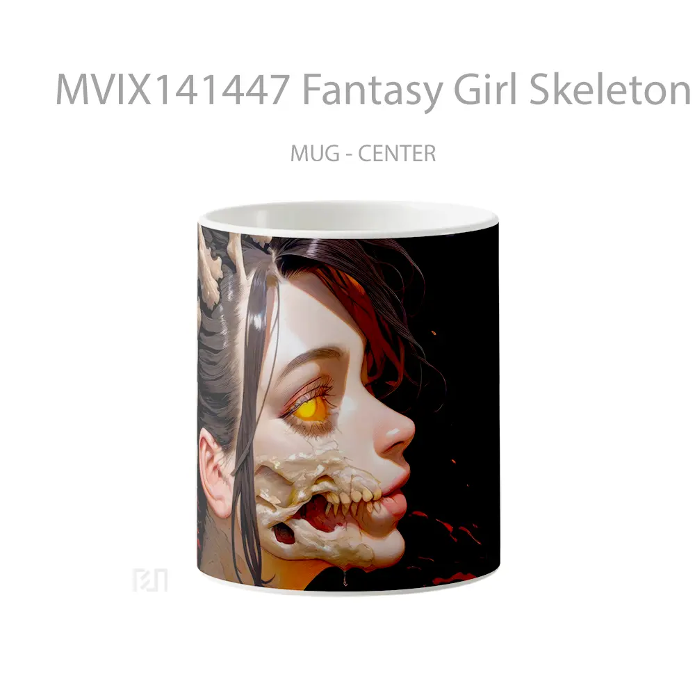 Mug Fantasy Girl Skeleton Gelas Keramik Unik